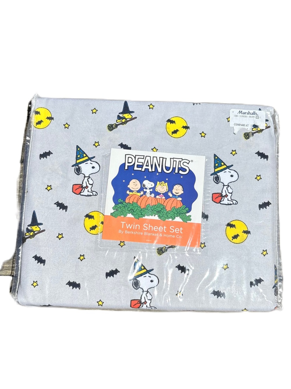 Peanuts Snoopy Halloween Twin Sheet Set NEW Woodstock Witch